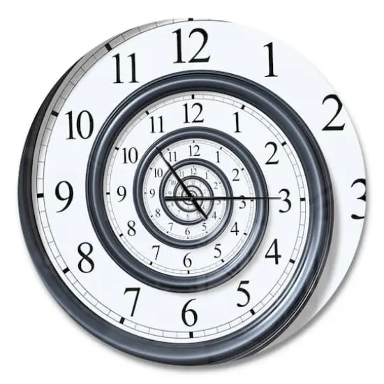 Designart Time Spiral Analog Wall Modern Wall Clock {1}