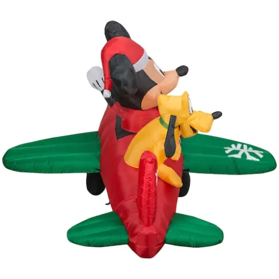 4.5ft. Animated Airblown&reg; Mickey & Pluto Clubhouse Airplane Scene {4}