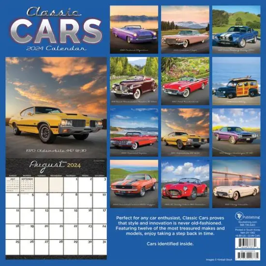 TF Publishing 2024 Classic Cars Wall Calendar {3}