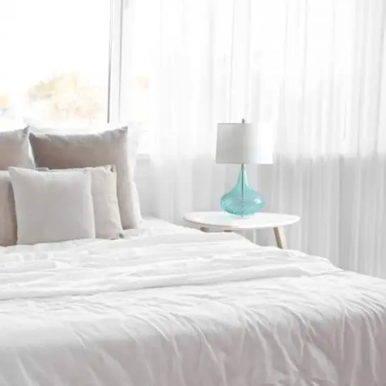 Lalia Home Classix 24" Blue Wavy Colored Glass Table Lamp {5}