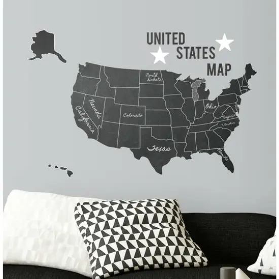 RoomMates United States Chalk Map Peel & Stick Giant Decals {3}