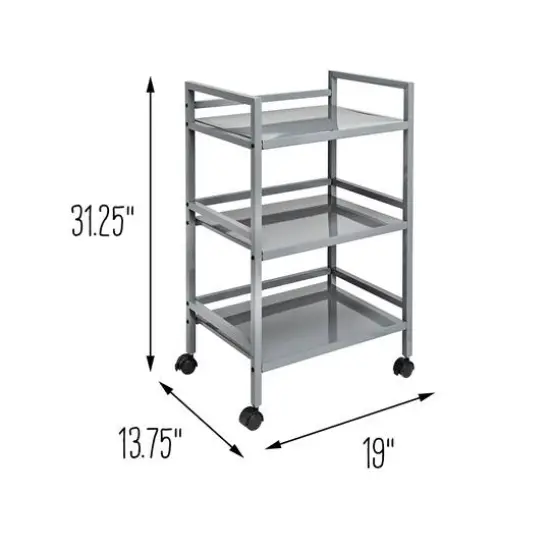 Honey Can Do Gray Metal Rolling Cart {7}