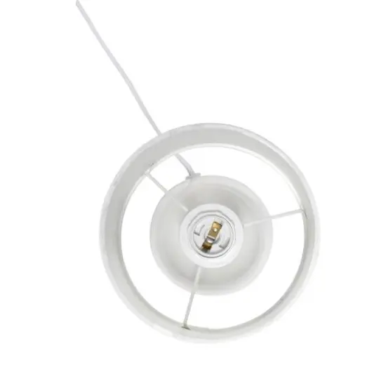 Simple Designs 10" Thimble Base Ceramic Table Lamp Off White {10}