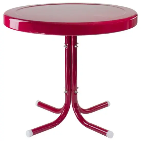 22" Outdoor Retro Tulip Side Table Pink {1}