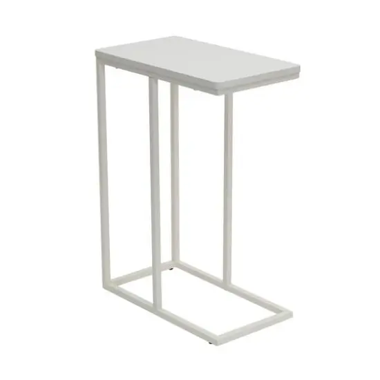 Household Essentials 25" Jamestown C-Shaped End Table White {1}