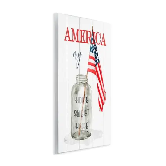 Stupell Industries America My Home Sweet Home Patriotic Country Flag Wall Plaque Art {4}