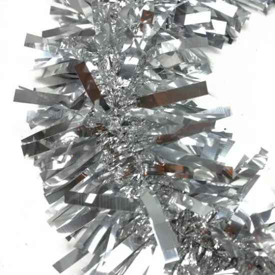 50ft. Silver Wide Cut Tinsel Garland {3}