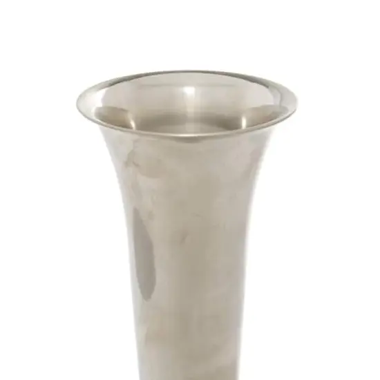 14" Silver Aluminum Traditional Vase {5}