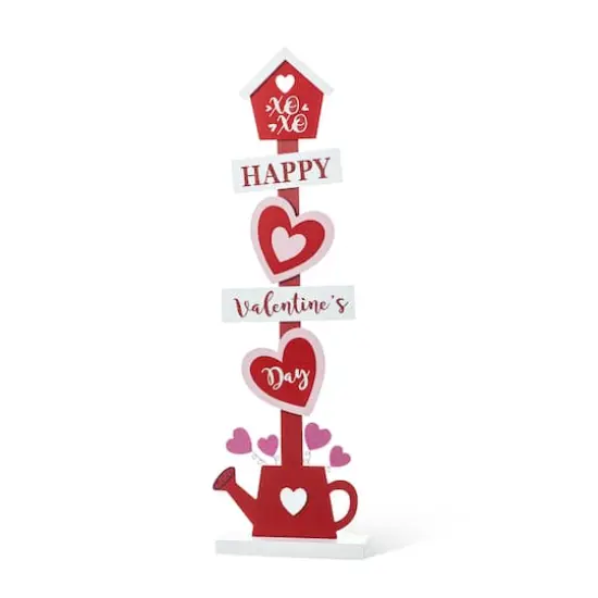 Glitzhome® 35.75" Valentine's Wooden Heart & Love House Porch Décor {1}