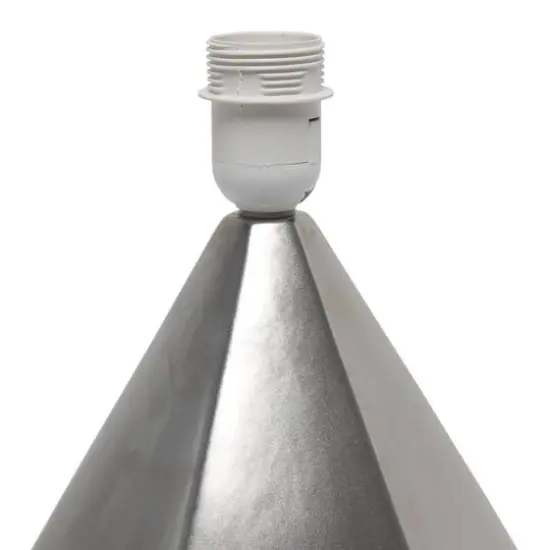 Simple Designs 19.8" Solid Pyramid Table Lamp Silver {7}