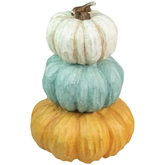 22" Triple Stacked Pumpkins Thanksgiving Tabletop D&eacute;cor {3}