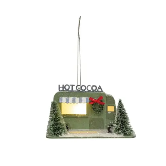 Hello Honey&reg; Glitter & LED Paper Hot Cocoa Truck in Winter Scene Ornament {3}
