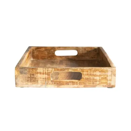 Hello Honey&reg; Natural Botanical Mango Wood Tray with Handles {5}