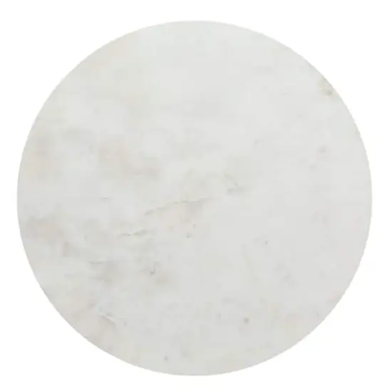 18" White Mango Wood & Marble Farmhouse Accent Table {3}