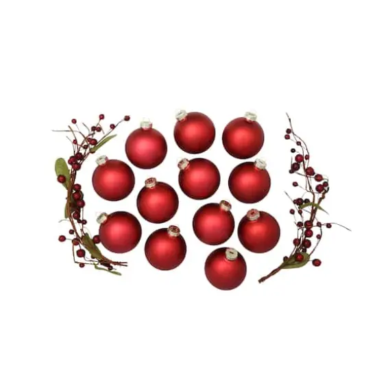 Whitehurst 12ct. 2.75" Matte Glass Ball Ornaments Red Matte {4}