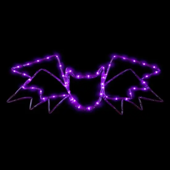 23.5" LED Purple Bat 4 Function Halloween Window Silhouette {3}
