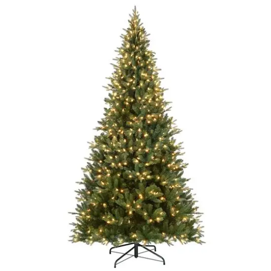 9ft. Pre-Lit Alexa Enabled Vermont Spruce Artificial Christmas Tree, Multicolor LED Lights {1}