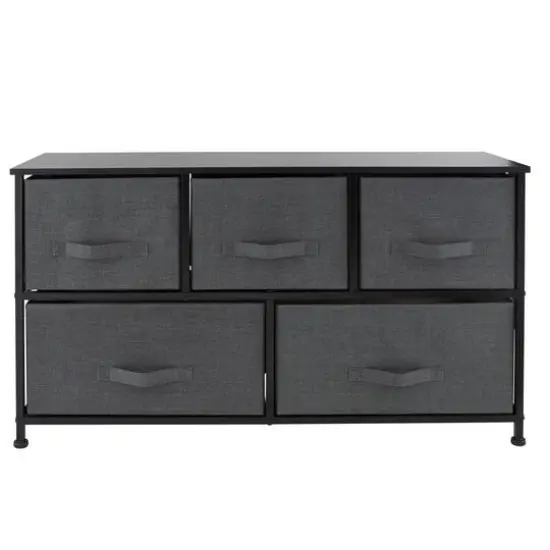 Simplify 5 Drawer Storage Dresser Gray {1}