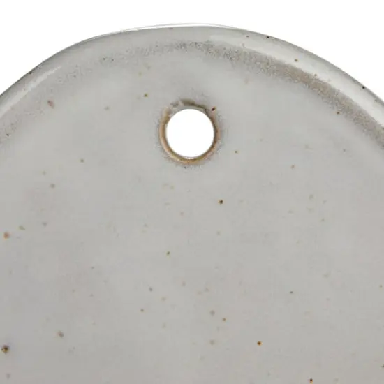 Hello Honey&reg; 9" White Stoneware Wall Vase with 2 Shelves & Reactive Glaze {7}