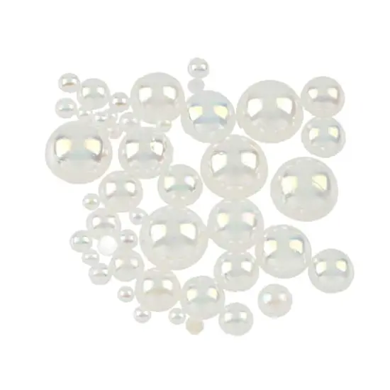 Plastic Round Flatback Pearl Mix by Bead Landing&trade; Ivory AB {1}