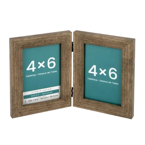 Basics&trade; 2 Opening 4" x 6" Gray Hinged Frame by Studio D&eacute;cor&reg; {3}
