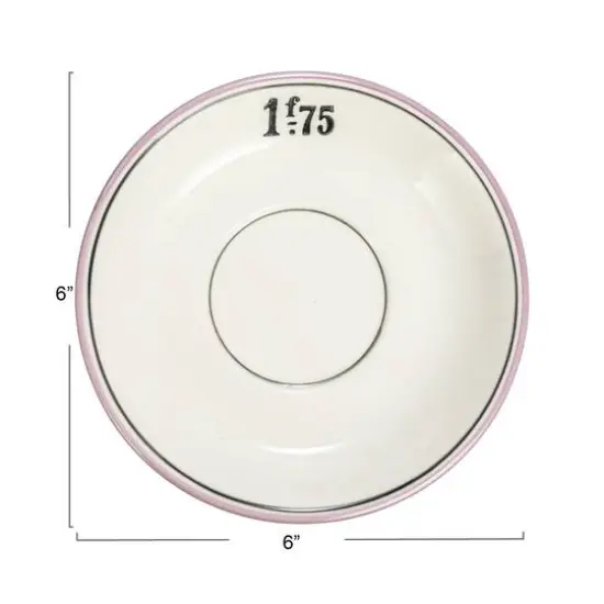 Hello Honey&reg; 6" Factorial Numbers Design Stoneware Plate Set {6}