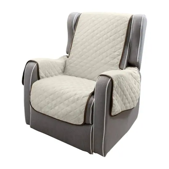 Home Details Reversible Quilted Furniture Chair Recliner Seat Protector Chocolate/Taupe {4}