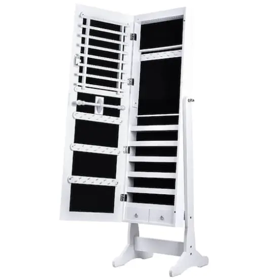 Pure White Vintage Upstanding Jewelry Armoire {1}