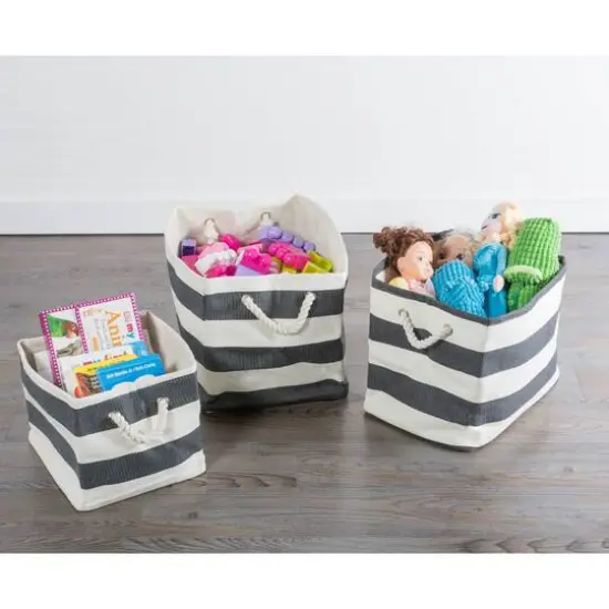 DII&reg; Large Rectangle Stripes Paper Bin Eggplant {5}