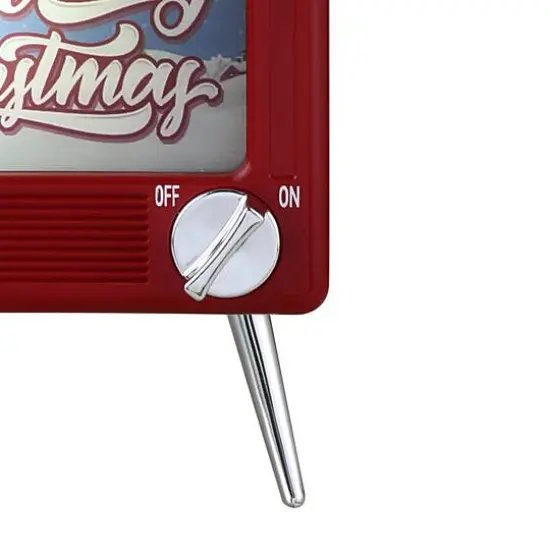 Red Plastic Musical LED TV Ornament {7}