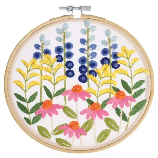 8" Wildflowers Stamped Design Embroidery Kit by Loops & Threads&reg; {1}