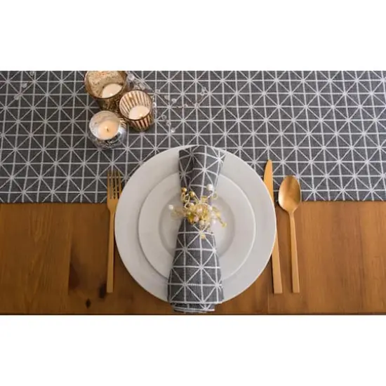 Black and White Triangle Table Runner 14" x 108" {3}