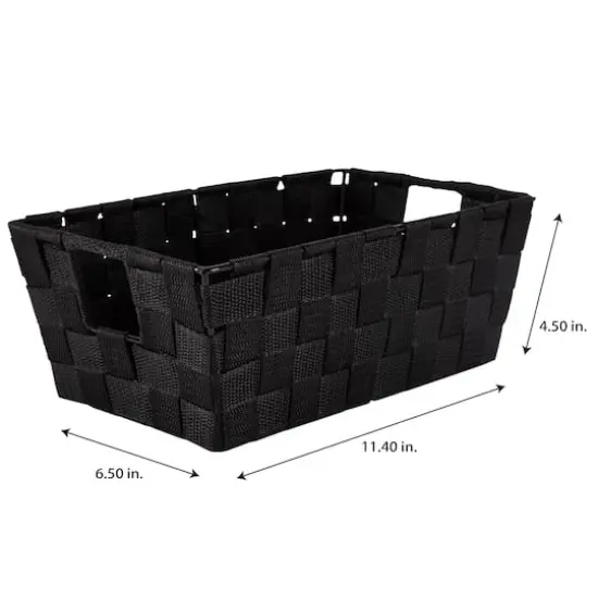 Simplify Small Black Woven Storage Shelf Baskets, 2ct. {4}