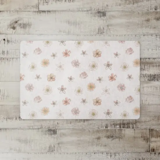 Florals Floor Mat White {3}