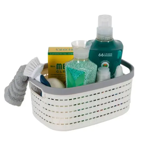Simplify Medium White Basket Storage Tote, 2ct. {4}