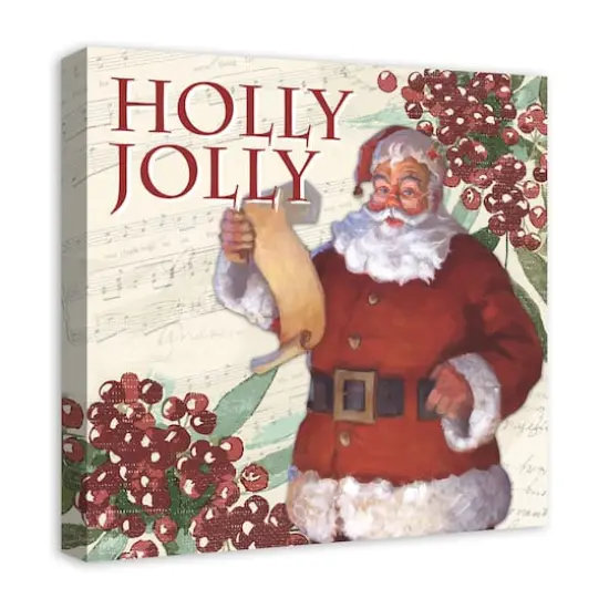 Holly Jolly Santa 20x20 Canvas Wall Art {3}