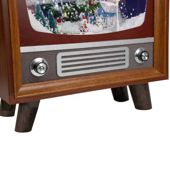 21" LED Lighted Musical Snowing Christmas Tree TV Set Decoration {5}