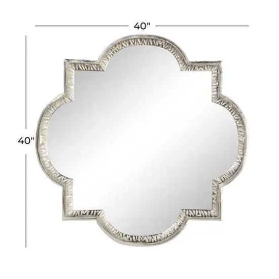 Gray Glam Aluminum Wall Mirror, 40" x 40" {7}