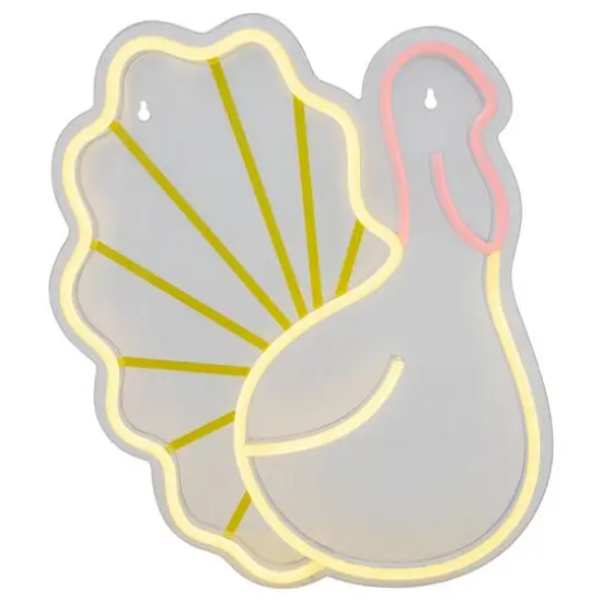 15" LED Neon Style Fall Harvest Turkey Window Silhouette {4}