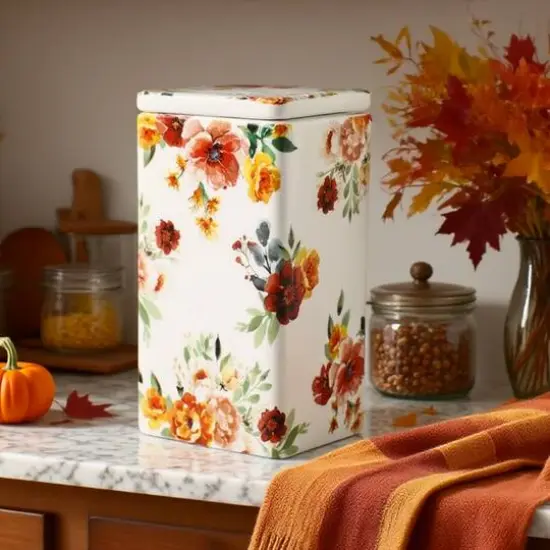 7.5" Floral Fall Canister by Ashland&reg; {5}