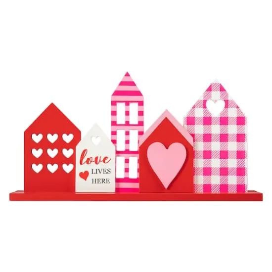 Glitzhome&reg; 16" Valentine's House Wooden Table Decor {1}