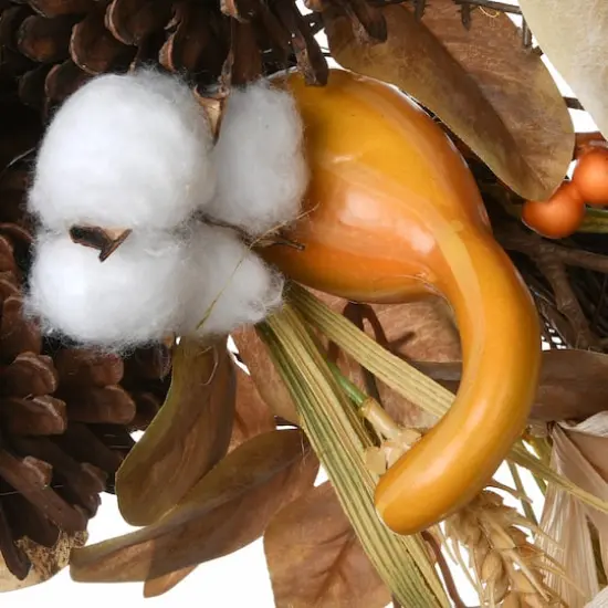 36" Autumn Pine Nut Swag with Pinecones {3}