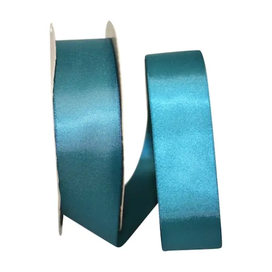 JAM Paper 1.5"x 50yd. Double Face Satin Ribbon Teal {1}