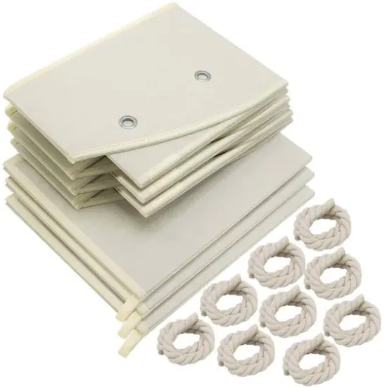 Sorbus 20" Trapezoid Storage Box with Cotton Rope, 3ct. Beige {4}