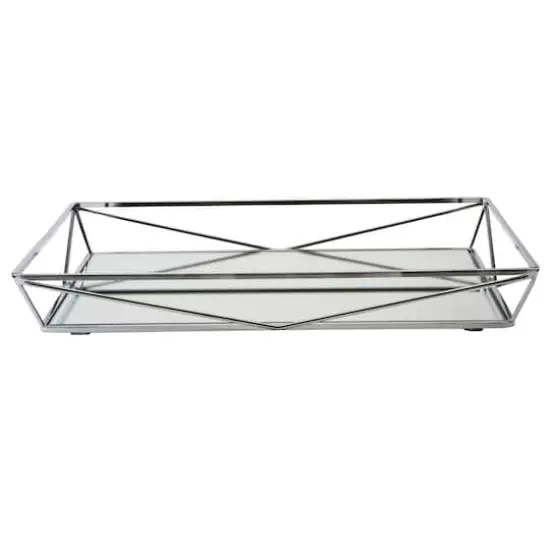 Home Details Chrome Geometric Mirrored Vanity Tray {4}