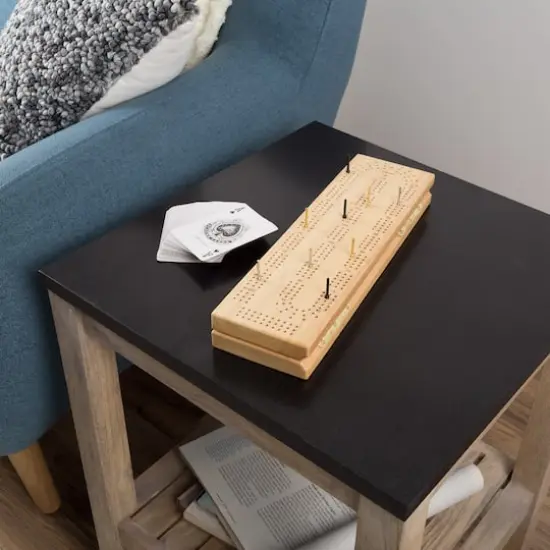 Toy Time Wood Cribbage Board Game Set {3}