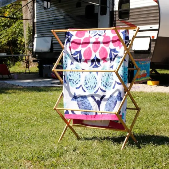 Household Essentials Drying Rack (Bamboo, 29") {3}