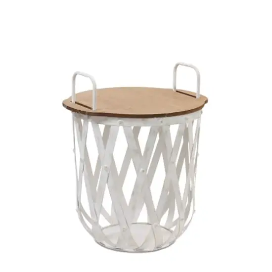 White Side Basket Table Set {4}