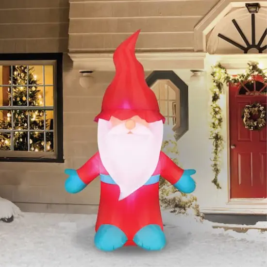 Airflowz&trade; 6ft. Inflatable Christmas Gnome {6}