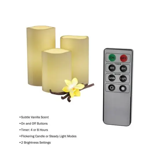 Hastings Home LED Flameless Candles & Remote Set {5}